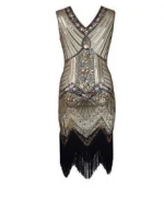 Top Design BestDance Festival Party Costume Women Heavy Sequins Beads Flapper Dress Performing Wear waltz dancing dresses women