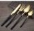 Import Top Quality Durable Shiny Polishing Black Handle Dinnerware Sets Gold Plated Cutlery Set from China