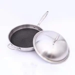 tri-ply physical non-stick honeycomb etching wok