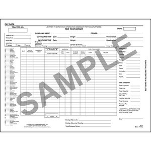 Trip Cost Report Envelope 25-pk. - Self-Contained, Simple, Side Opening, Printed on White Kraft Paper, 12&quot; x 9&quot;