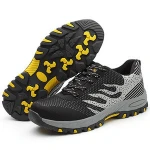 TSB33 Labor protection shoes men and women light and breathable flying woven steel anti-impact puncture safety work shoes