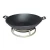 Import Two ears big  commercial restaurant usage cast iron chinese wok with wooden lid and bracket wholesale cookware set from China