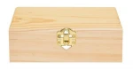 Unfinished Wood Craft Box with Clasp, Wooden Jewelry Gift Box, Photo Box Customized Size