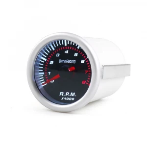 Universal 2&#x27;&#x27; 52mm Auto Tachometer Smoke Lens White LED 0-8000 RPM Gauge Meter Pointer RPM