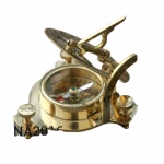 Vintage Nautical Ship Astrolabe Compass With Box Marine Working Brass Compass 3"