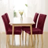 Washable Red Faux Velvet Chair Covers Polyester Spandex for Home Conference Room Party Chair Decoration Chair Cover Modern