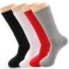 White black 100% cotton athletic crew socks  with logo fashion OEM sports socks men basketball socks elite wholesale