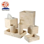 White marble accessories bathroom set