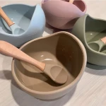 Wholesale Baby Bowl And Spoon Food Grade Silicone Baby Feeding Plate