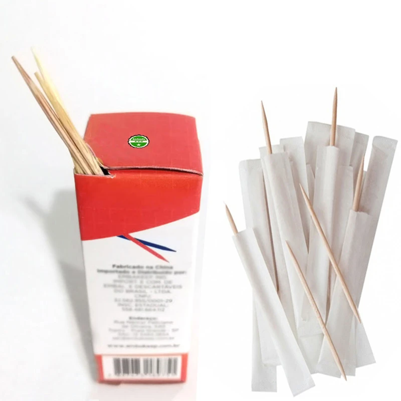 Wholesale Biodegradable Disposable Mini Paper Dispenser Toothpick Bamboo