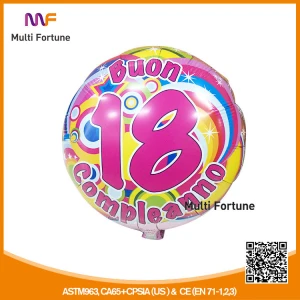 Wholesale Birthday Occasion 18 Helium Foil Balloon