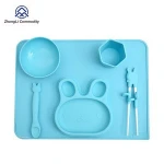Wholesale BPA Free Food Grade Silicone Baby Feeding Dinnerware Sets