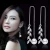 Import Wholesale Crystal and Pearl Jewelry Long Length Tassels Earrings 2019 New Women Fashion Earring from China