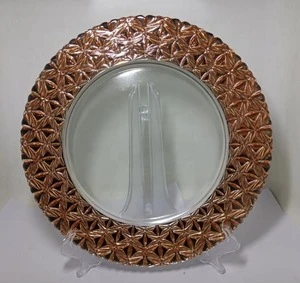 wholesale custom gold glass charger plates beaded