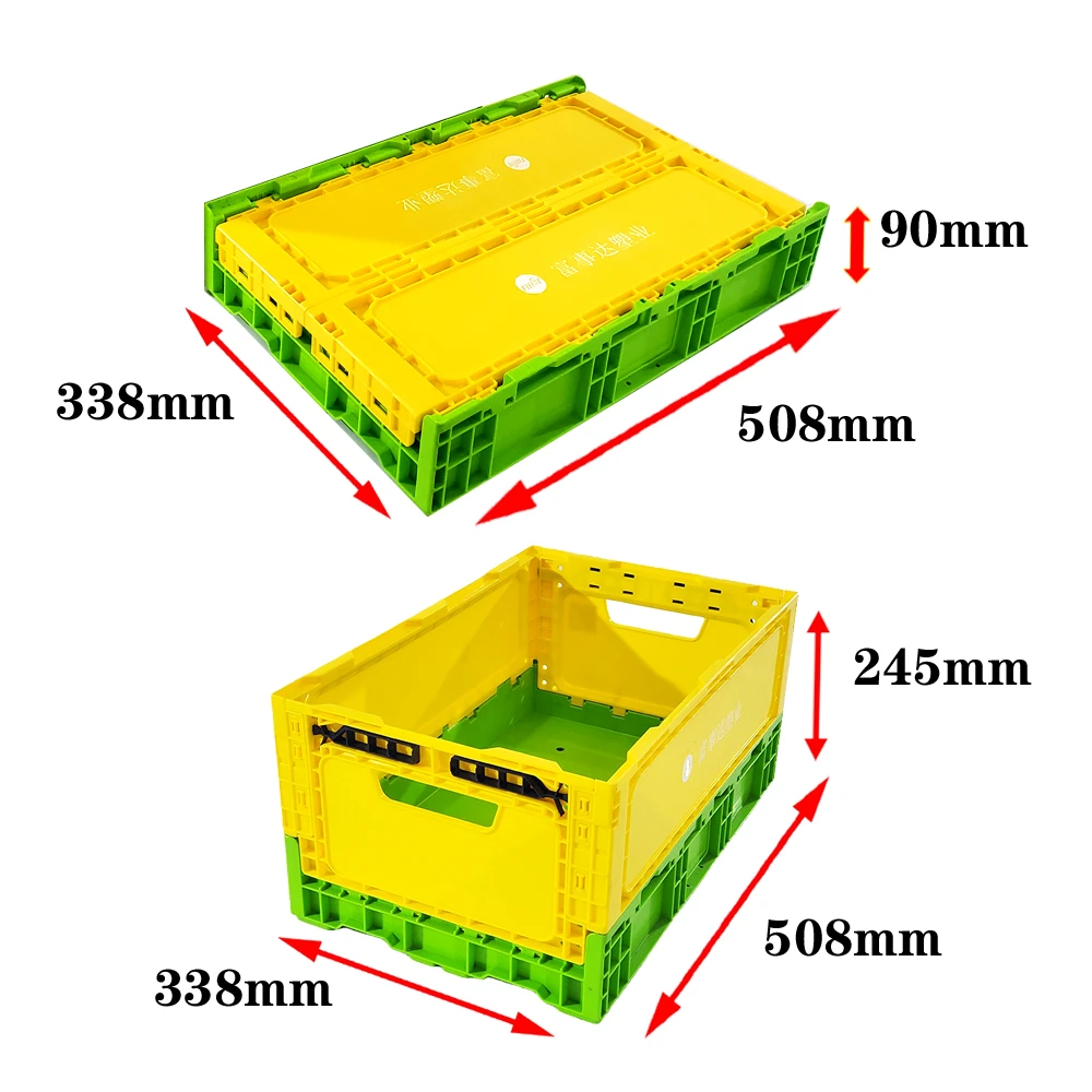 Wholesale Customized Good Quality Rectangle Moving Boxes Food Detail Foldable Storage Crate