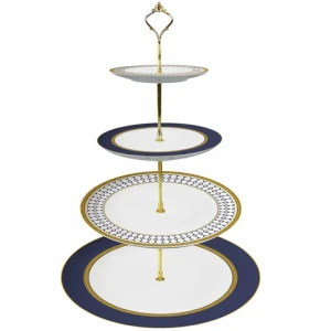 Wholesale decorative cake tools ceramic serving tray wedding bone china round 3 tier cake stand