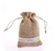 Import wholesale drawstring jute burlap gift bags with printed logo from China