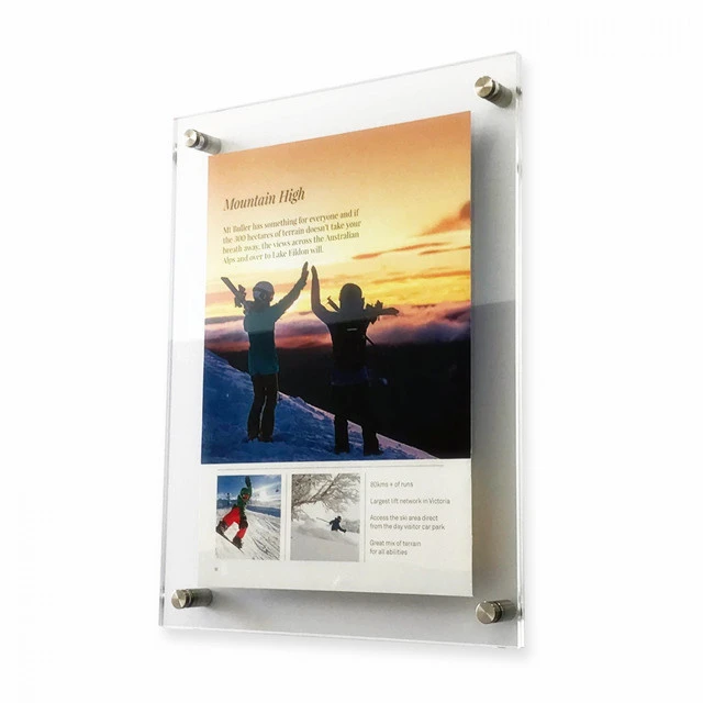 wholesale factory OEM custom clear wall mounted acrylic sign holder with screw