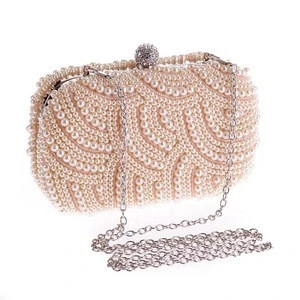 Wholesale glitter mosaic diamante jewelled pearl cotton rhinestone marble beaded crystal wedding evening clutch bag with stones