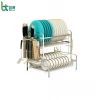 Wholesale kitchen three-tier luxury high capacity dish rack with drip tray