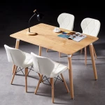 Wholesale Luxury Modern Home Burlywood 18mm MDF Top Veneer Dining Room Dining Table