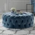 Import wholesale modern velvet cushion round ottoman stool living room seat from China
