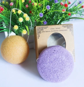Wholesale organic 100% natural charcoal private label soft compressed skin care facial cleaning konjac body sponge set
