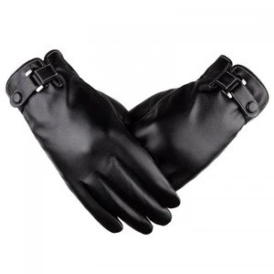 Wholesale phone touch Screen PU leather Gloves for man