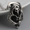 wholesale punk pendant Stainless Steel man with sickle Mens Pendant Necklace Chain for men