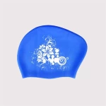 Wholesale Reversible Premium Food-Grade Printing Silicone Swim Cap With Ear Protection