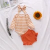 Wholesale Spring and Autumn Baby Girl Romper+Short Pants+Hairbands Sets Long Sleeve Girls Romper Spring Baby Clothing