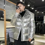 wholesale winter puffer mens jacket Shiny Winter Coat Men Puffer Down Jacket