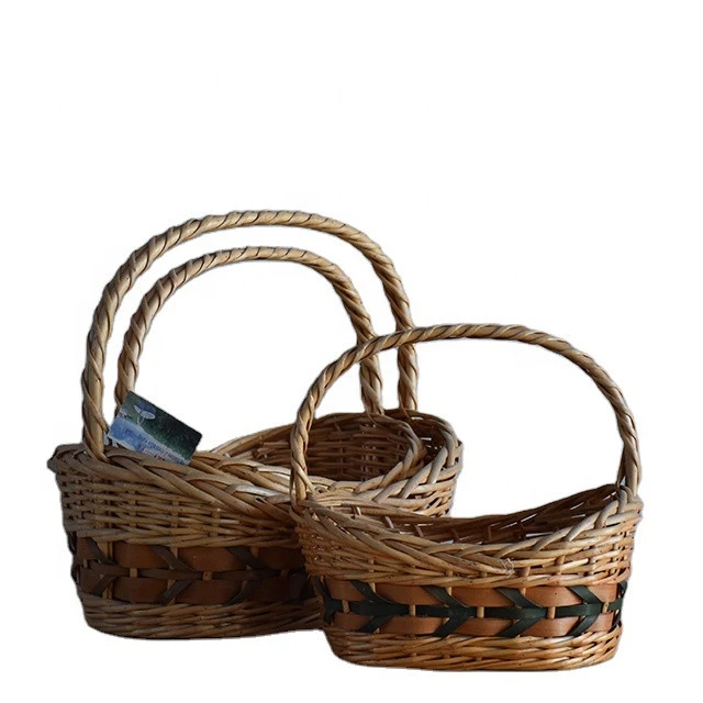 wicker Storage basket Flower baskets empty oval willow woven picnic basket for Gifts