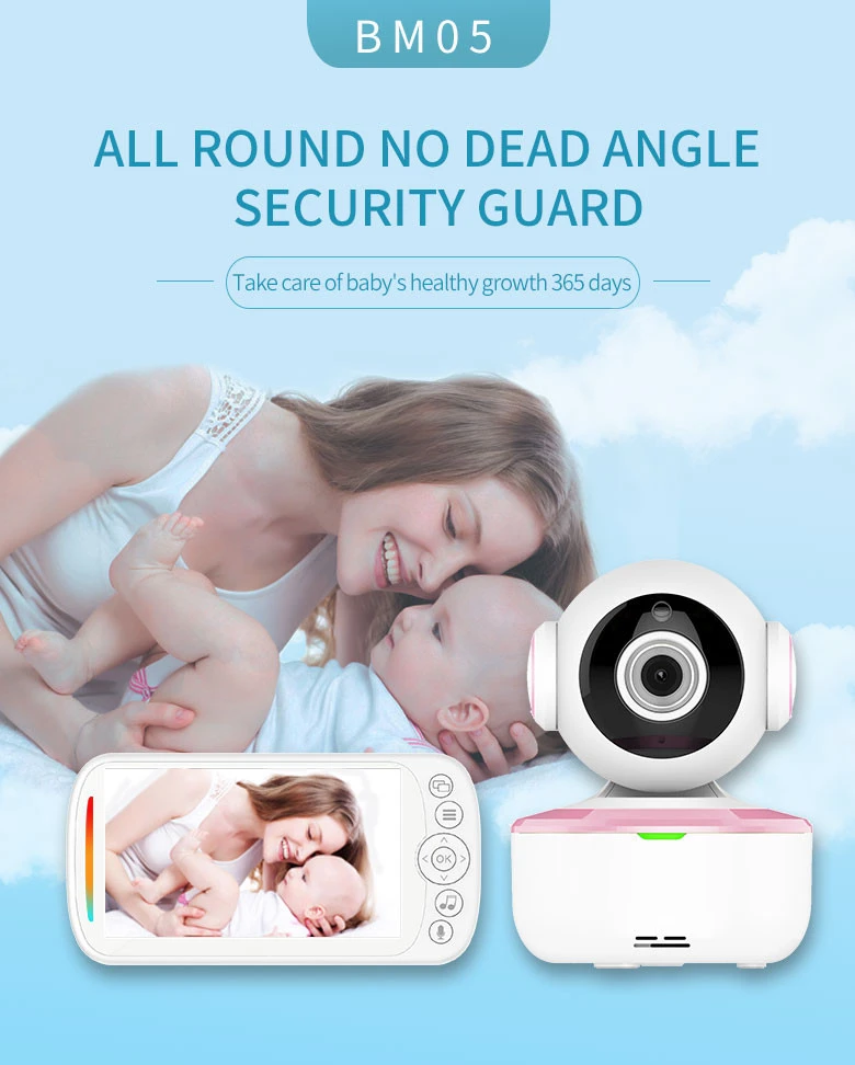 Wireless Video Baby Monitor Two-Way Talk, Night Vision,Voice Control, Rotate Lens,High Capacity Battery