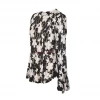 Women clothing  flare sleeve lace chiffon floral printed tops blouse, floral blouse