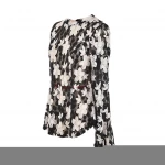 Women clothing  flare sleeve lace chiffon floral printed tops blouse, floral blouse