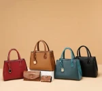 Women Handbag Lock Genuine Leather Peacock Blue Totes Shoulder Bags Luxury Women Designer Brand Tote Hand Bags For Rich Women