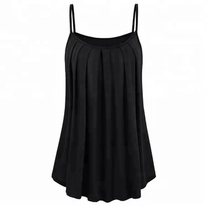 Womens Sexy Solid Color Pleated Camisole