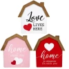 Wood Sign House Shape Farmhouse Decor Wood Block Sweet Home Sign Rustic House Shaped