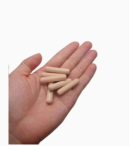SENJEOK 1000 PCS 5/16 Inch Wooden Dowel Pins, Sall Fluted Dowel Pins