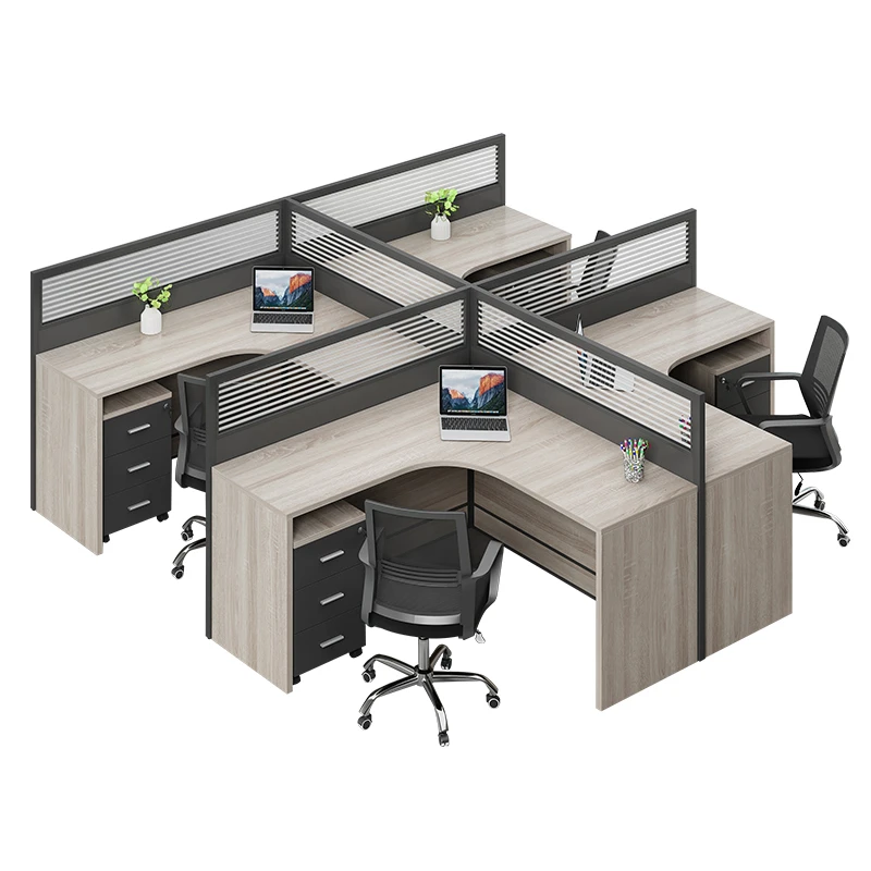 Workshop sales modern screen office desk 4 Person Workstation