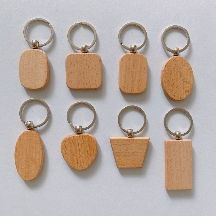 WYSK8 Wood Keychain Key Ring Key Tags Personalized EDC or Best Gift Craft Blanks Wooden Key Chain