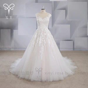XY-16119 Custom made 3D lace vintage a line luxury wedding dress