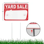 Yard Sale Signs with Stakes Double Sided, 12" X 18" High Visibility Signs with Directional Arrows