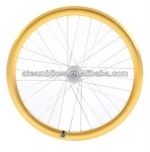 Yellow S2 Duomatic Hub 700C Aluminium Bicycle Wheels