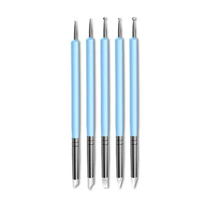 Yiwu Bobao hot sale practical 14pcs craftmen tools set of silicone pen, steel ball pen for nail art  and clay sculpture