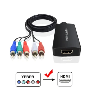 YPbPr Component VSH Video 5 RCA to HDMI Converter Adapter Cable Supports 1080P/720P