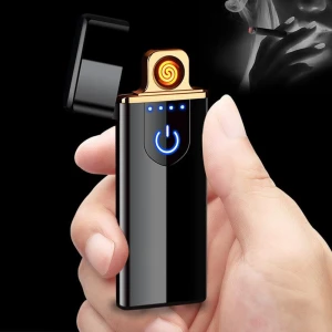 Zinc alloy cigarette lighter sensor feel screen flameless windproof USB charging Men&#x27;s gifts smoking Accessories
