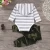 Import 0-24M Baby Boy Clothes Set Newborn Striped Hooded Tops Romper Bodysuit Camouflage Long Pants 2PCS Boy Autumn Outfits Clothes from China