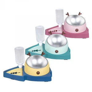 Pet Feeder Slow Bowls Automatic Pet Water Fountain Tilt bowl and double Slow food bowl